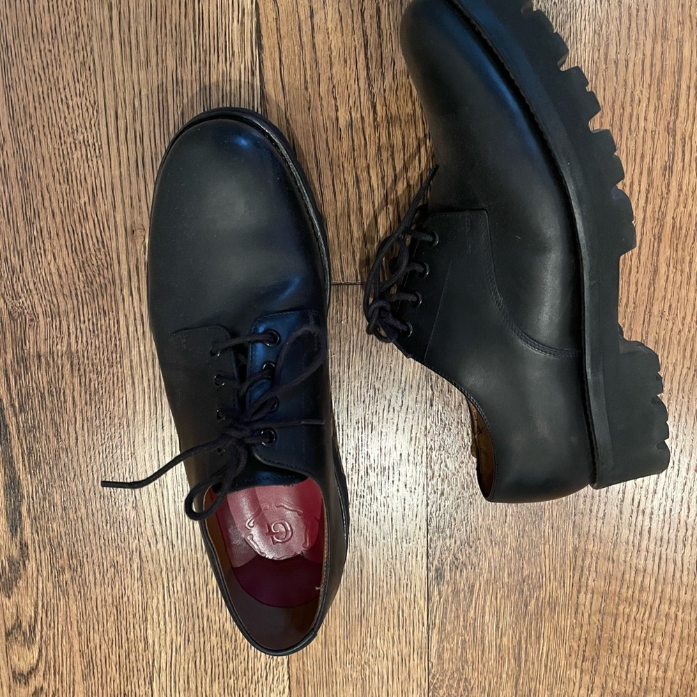 Grenson black leather derby shoes in Size 10G. Lightly used, great condition.